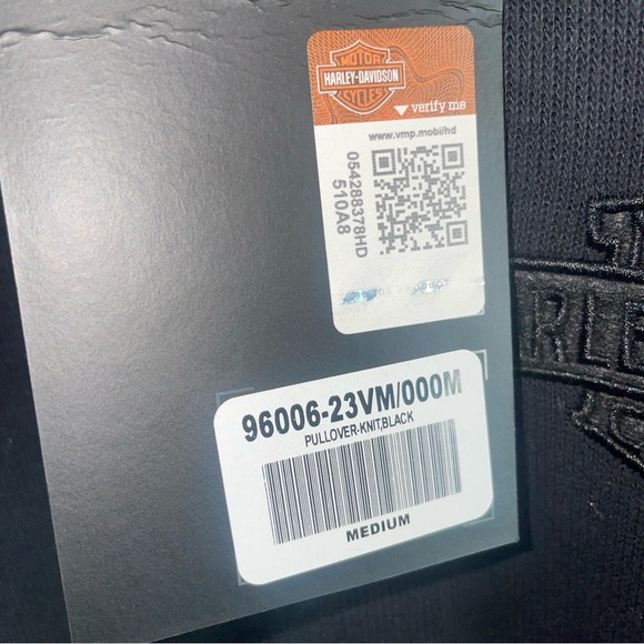 Harley-Davidson Bar & Shield 1/4 Zip Black Pullover Shirt Men’s Size M *Nwt* - Picture 3 of 4